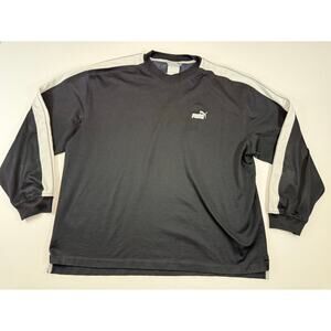 Vintage Y2K Puma Black V-Neck Long Sleeve Shirt XL Skater 90s Streetwear